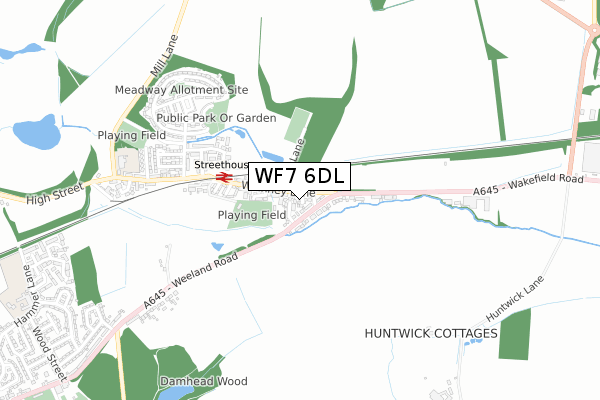WF7 6DL map - small scale - OS Open Zoomstack (Ordnance Survey)