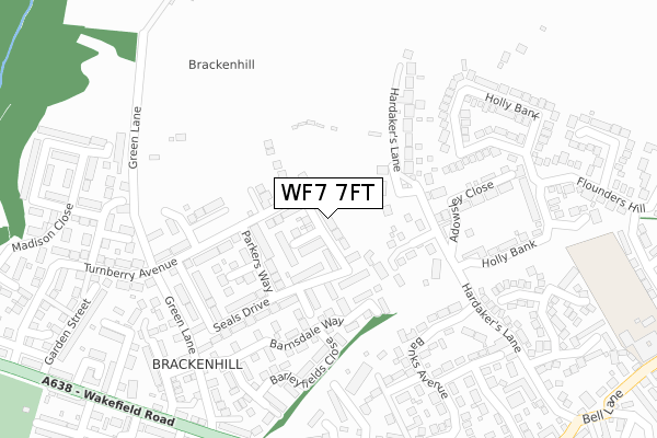 WF7 7FT map - large scale - OS Open Zoomstack (Ordnance Survey)