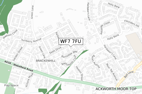 WF7 7FU map - large scale - OS Open Zoomstack (Ordnance Survey)