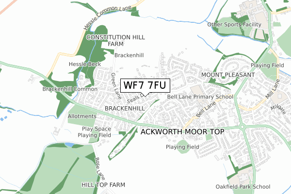 WF7 7FU map - small scale - OS Open Zoomstack (Ordnance Survey)