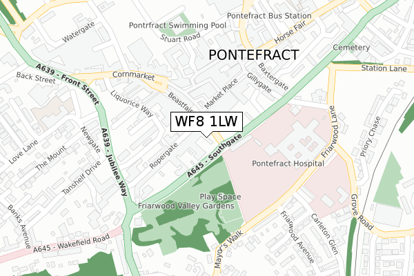 WF8 1LW map - large scale - OS Open Zoomstack (Ordnance Survey) WF8 1LW map - large scale - OS Open Zoomstack (Ordnance Survey)