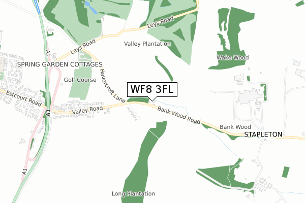 WF8 3FL map - small scale - OS Open Zoomstack (Ordnance Survey)