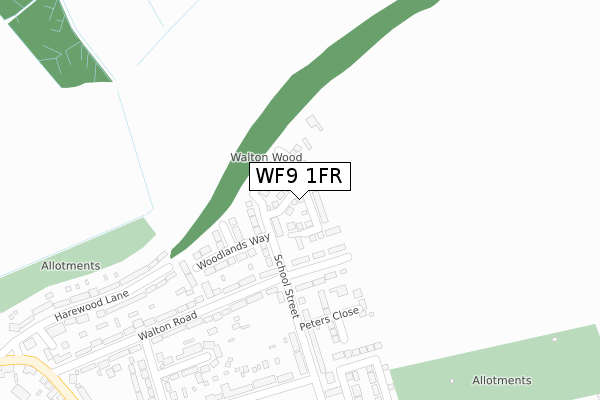 WF9 1FR map - large scale - OS Open Zoomstack (Ordnance Survey) WF9 1FR map - large scale - OS Open Zoomstack (Ordnance Survey)
