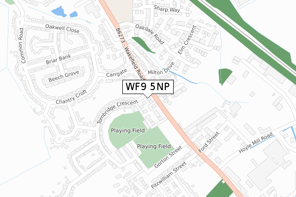 WF9 5NP map - large scale - OS Open Zoomstack (Ordnance Survey)