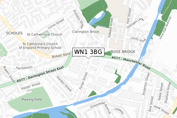 WN1 3BG map - large scale - OS Open Zoomstack (Ordnance Survey)