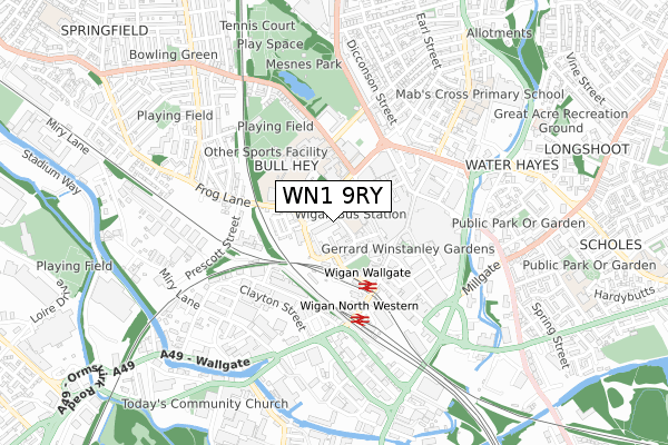 WN1 9RY map - small scale - OS Open Zoomstack (Ordnance Survey) WN1 9RY map - small scale - OS Open Zoomstack (Ordnance Survey)