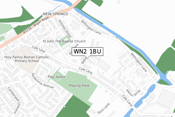 WN2 1BU map - large scale - OS Open Zoomstack (Ordnance Survey)