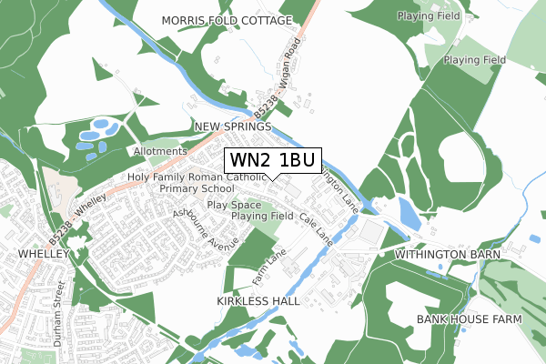 WN2 1BU map - small scale - OS Open Zoomstack (Ordnance Survey)