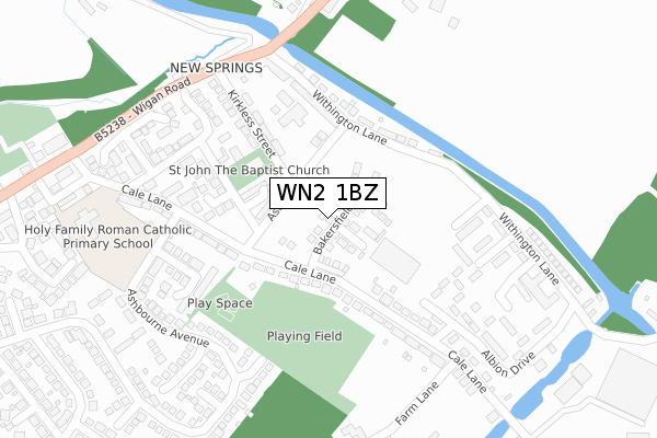 WN2 1BZ map - large scale - OS Open Zoomstack (Ordnance Survey)