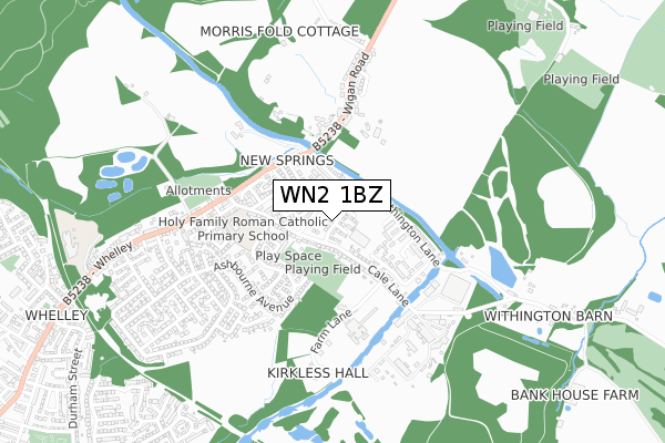 WN2 1BZ map - small scale - OS Open Zoomstack (Ordnance Survey)