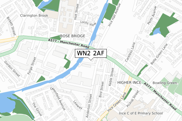 WN2 2AF map - large scale - OS Open Zoomstack (Ordnance Survey)