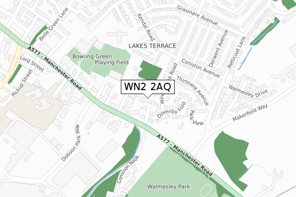 WN2 2AQ map - large scale - OS Open Zoomstack (Ordnance Survey)