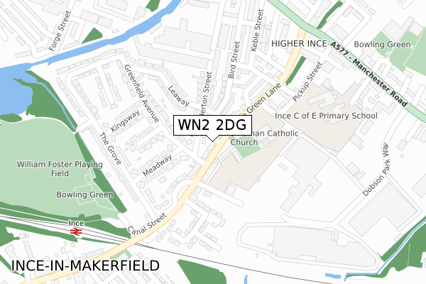 WN2 2DG map - large scale - OS Open Zoomstack (Ordnance Survey)