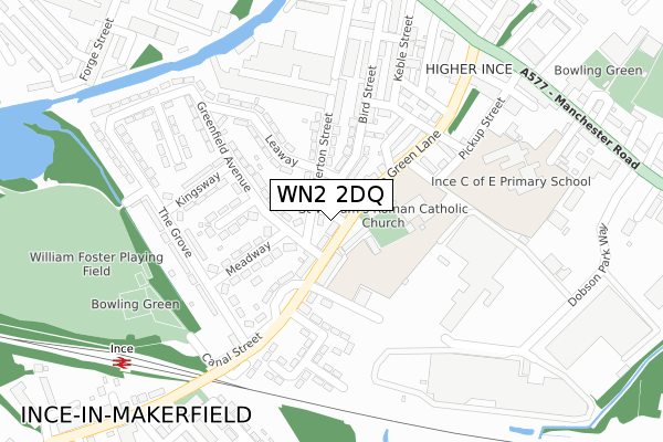 WN2 2DQ map - large scale - OS Open Zoomstack (Ordnance Survey)