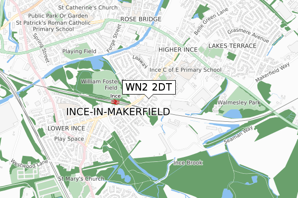 WN2 2DT map - small scale - OS Open Zoomstack (Ordnance Survey)