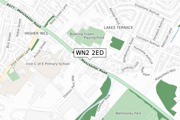 WN2 2ED map - large scale - OS Open Zoomstack (Ordnance Survey)