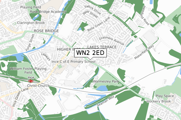 WN2 2ED map - small scale - OS Open Zoomstack (Ordnance Survey)