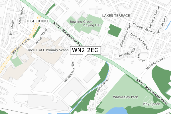 WN2 2EG map - large scale - OS Open Zoomstack (Ordnance Survey)