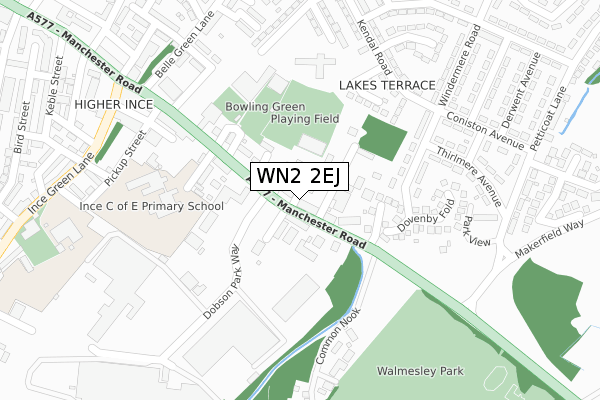 WN2 2EJ map - large scale - OS Open Zoomstack (Ordnance Survey)