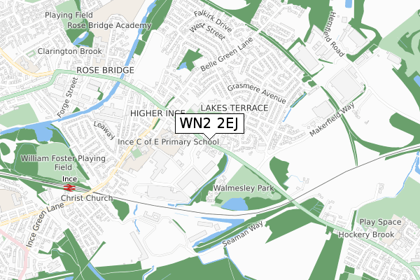 WN2 2EJ map - small scale - OS Open Zoomstack (Ordnance Survey)