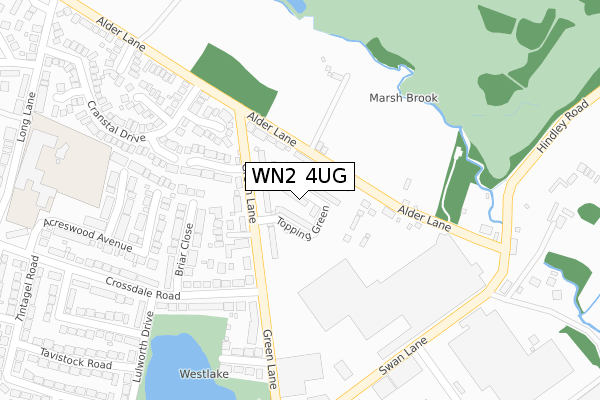 WN2 4UG map - large scale - OS Open Zoomstack (Ordnance Survey)