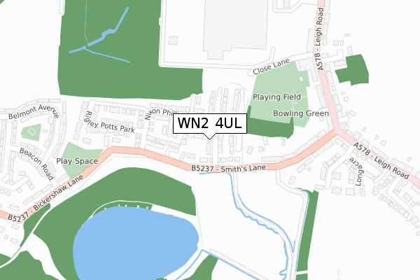 WN2 4UL map - large scale - OS Open Zoomstack (Ordnance Survey)