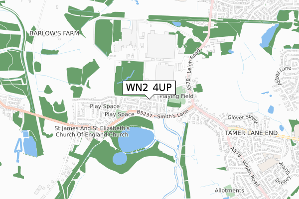 WN2 4UP map - small scale - OS Open Zoomstack (Ordnance Survey)