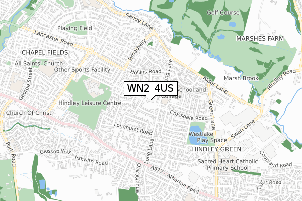 WN2 4US map - small scale - OS Open Zoomstack (Ordnance Survey)