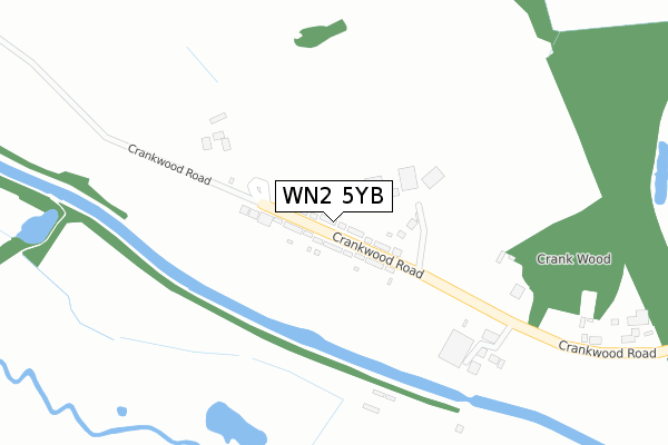 WN2 5YB map - large scale - OS Open Zoomstack (Ordnance Survey)