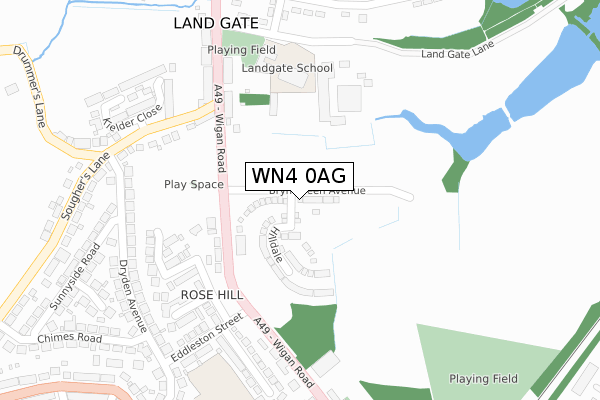 WN4 0AG map - large scale - OS Open Zoomstack (Ordnance Survey) WN4 0AG map - large scale - OS Open Zoomstack (Ordnance Survey)