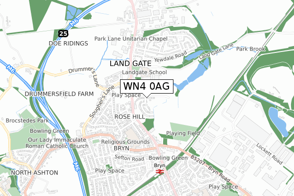WN4 0AG map - small scale - OS Open Zoomstack (Ordnance Survey) WN4 0AG map - small scale - OS Open Zoomstack (Ordnance Survey)