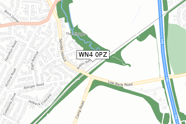 WN4 0PZ map - large scale - OS Open Zoomstack (Ordnance Survey)