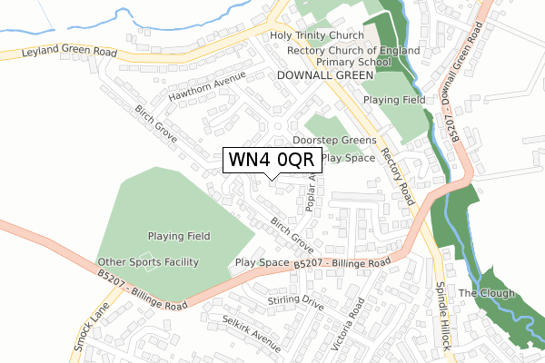 WN4 0QR map - large scale - OS Open Zoomstack (Ordnance Survey)