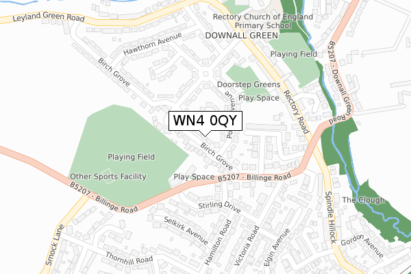 WN4 0QY map - large scale - OS Open Zoomstack (Ordnance Survey)