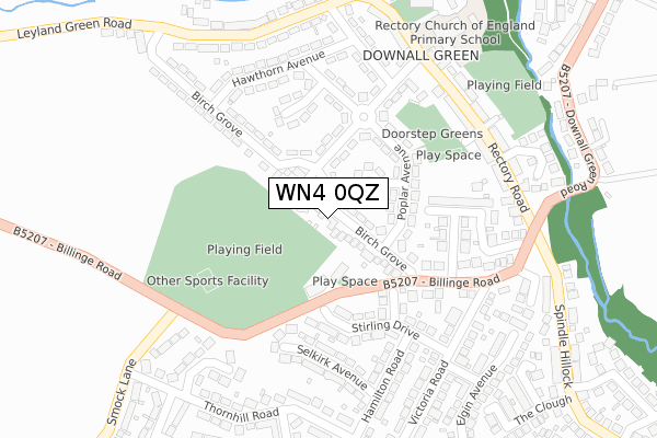 WN4 0QZ map - large scale - OS Open Zoomstack (Ordnance Survey)