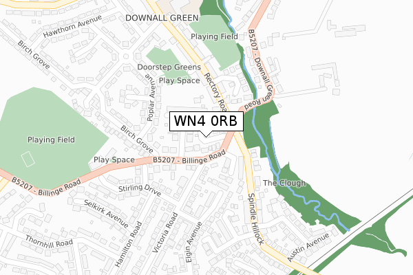 WN4 0RB map - large scale - OS Open Zoomstack (Ordnance Survey)