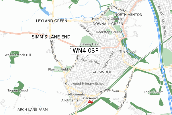 WN4 0SP map - small scale - OS Open Zoomstack (Ordnance Survey)