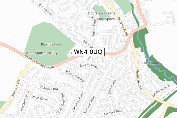 WN4 0UQ map - large scale - OS Open Zoomstack (Ordnance Survey)