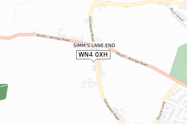 WN4 0XH map - large scale - OS Open Zoomstack (Ordnance Survey)