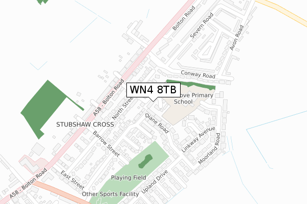 WN4 8TB map - large scale - OS Open Zoomstack (Ordnance Survey)