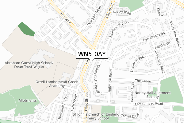 WN5 0AY map - large scale - OS Open Zoomstack (Ordnance Survey)