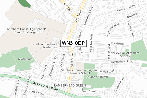 WN5 0DP map - large scale - OS Open Zoomstack (Ordnance Survey)