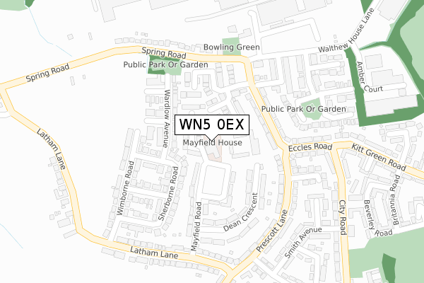 WN5 0EX map - large scale - OS Open Zoomstack (Ordnance Survey)