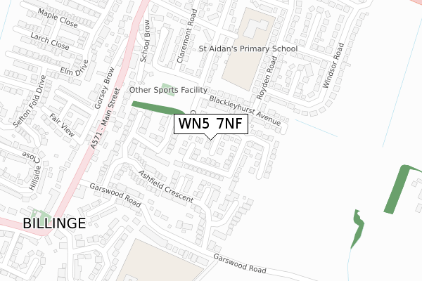 WN5 7NF map - large scale - OS Open Zoomstack (Ordnance Survey) WN5 7NF map - large scale - OS Open Zoomstack (Ordnance Survey)
