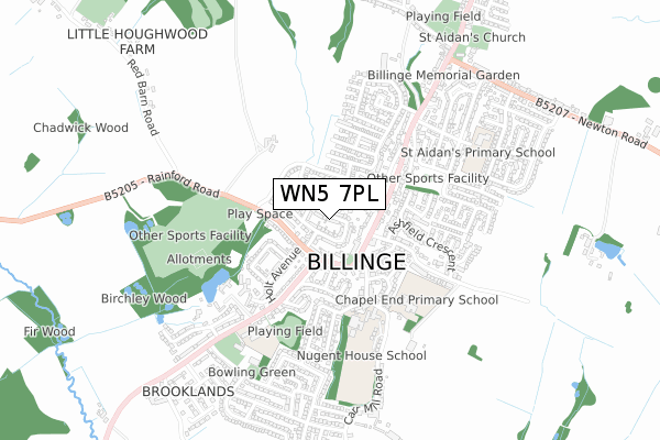 WN5 7PL map - small scale - OS Open Zoomstack (Ordnance Survey) WN5 7PL map - small scale - OS Open Zoomstack (Ordnance Survey)