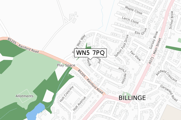 WN5 7PQ map - large scale - OS Open Zoomstack (Ordnance Survey) WN5 7PQ map - large scale - OS Open Zoomstack (Ordnance Survey)