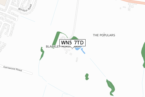 WN5 7TD map - large scale - OS Open Zoomstack (Ordnance Survey)