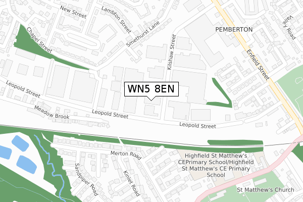 WN5 8EN map - large scale - OS Open Zoomstack (Ordnance Survey)