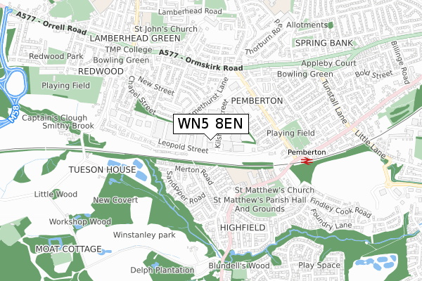 WN5 8EN map - small scale - OS Open Zoomstack (Ordnance Survey) WN5 8EN map - small scale - OS Open Zoomstack (Ordnance Survey)