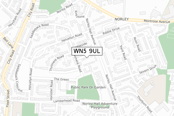 WN5 9UL map - large scale - OS Open Zoomstack (Ordnance Survey)